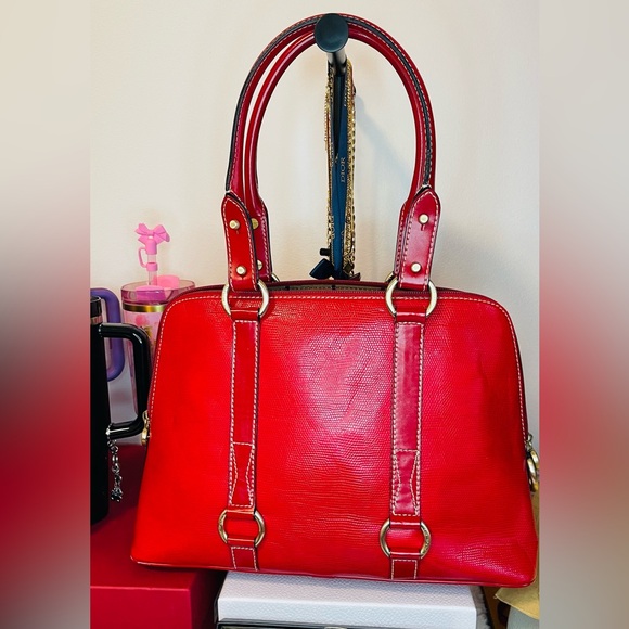 Lancel Authentic Vintage Red Leather Handbag - Picture 7 of 12
